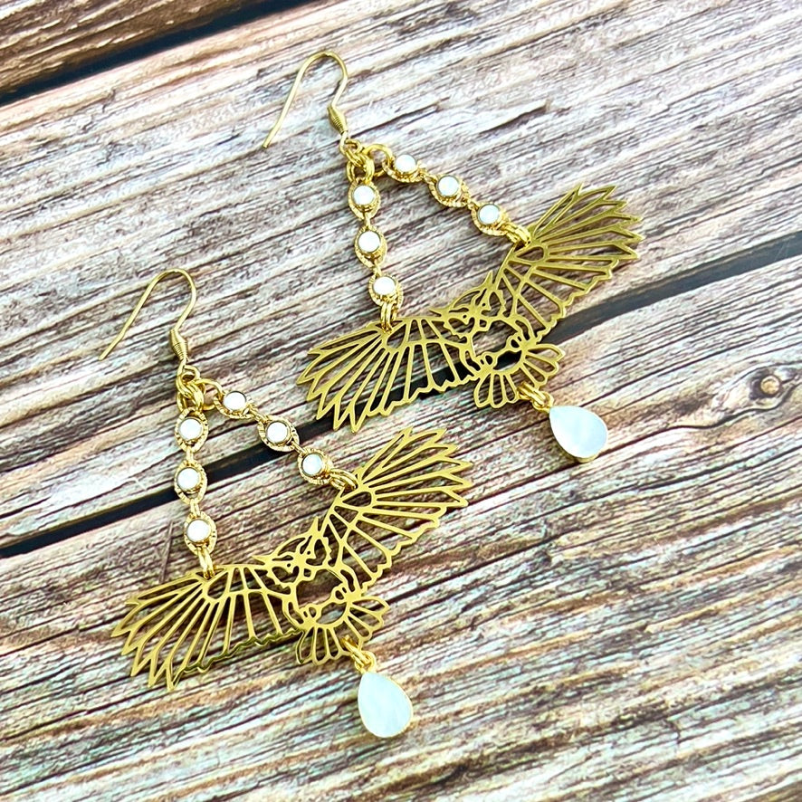 Night Owl Shell Earrings