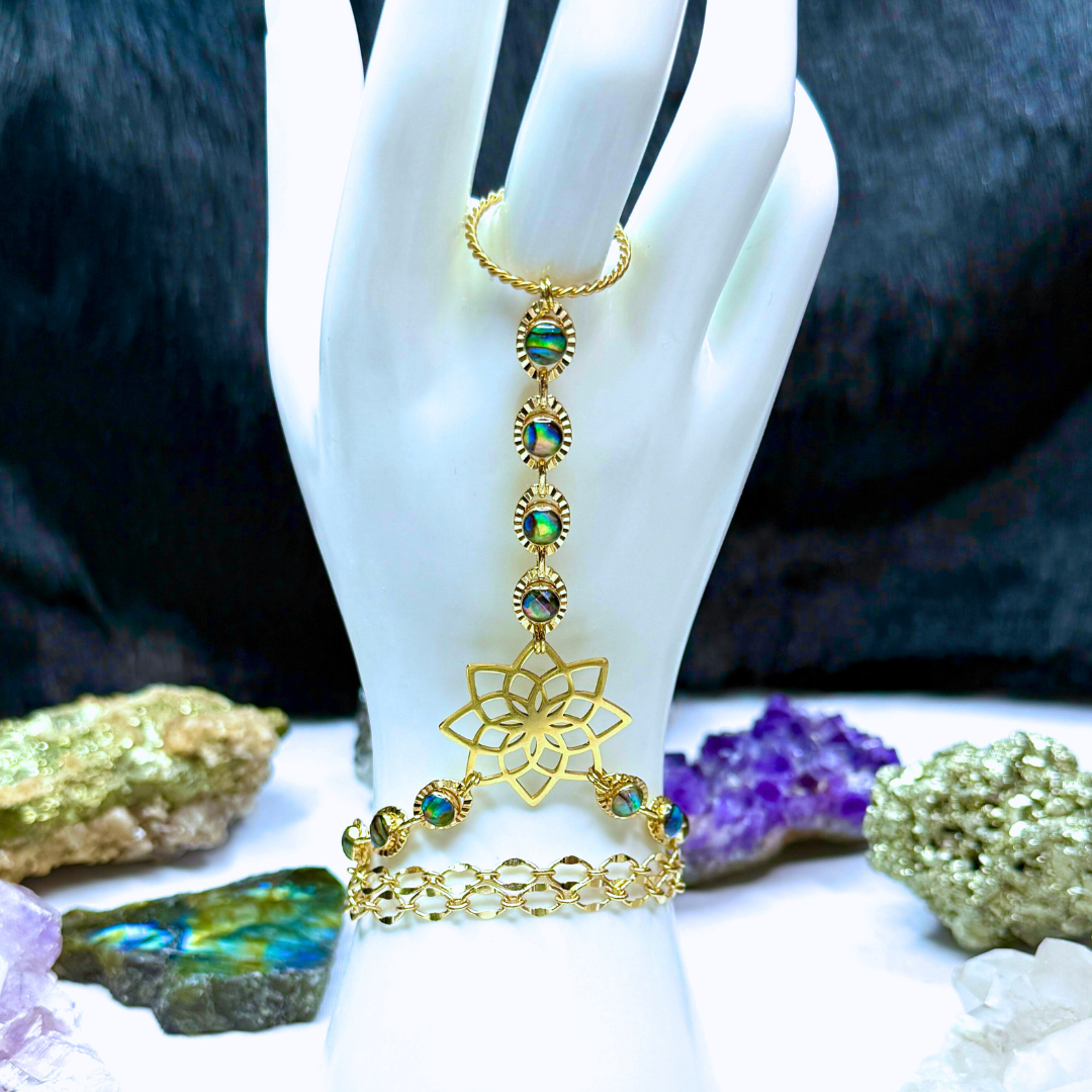 Blue Gold Star Flower Hand Chain Duo