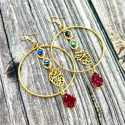 heart gold earrings
