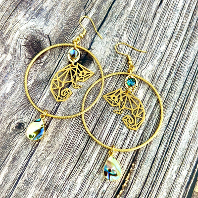 gold chameleon earrings 