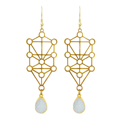 Chiffon White Gold Sefirot Earrings - yayahdesigns
