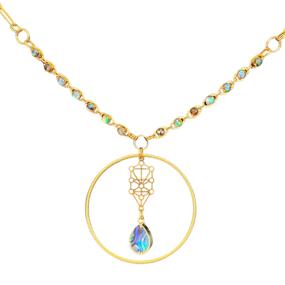 Sefirot Shell Hoop Necklace