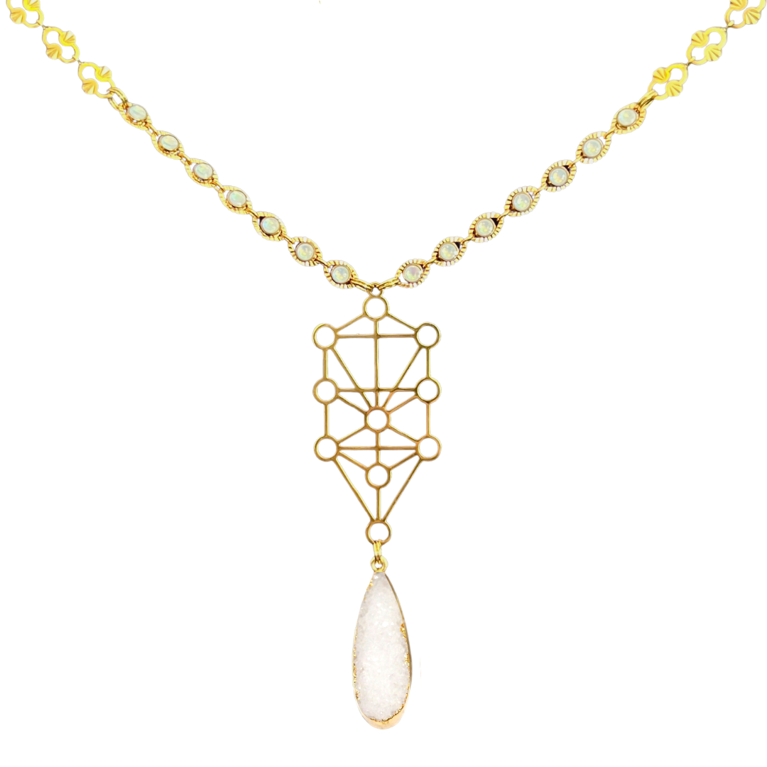 Druzy & Shell Sefirot Necklace