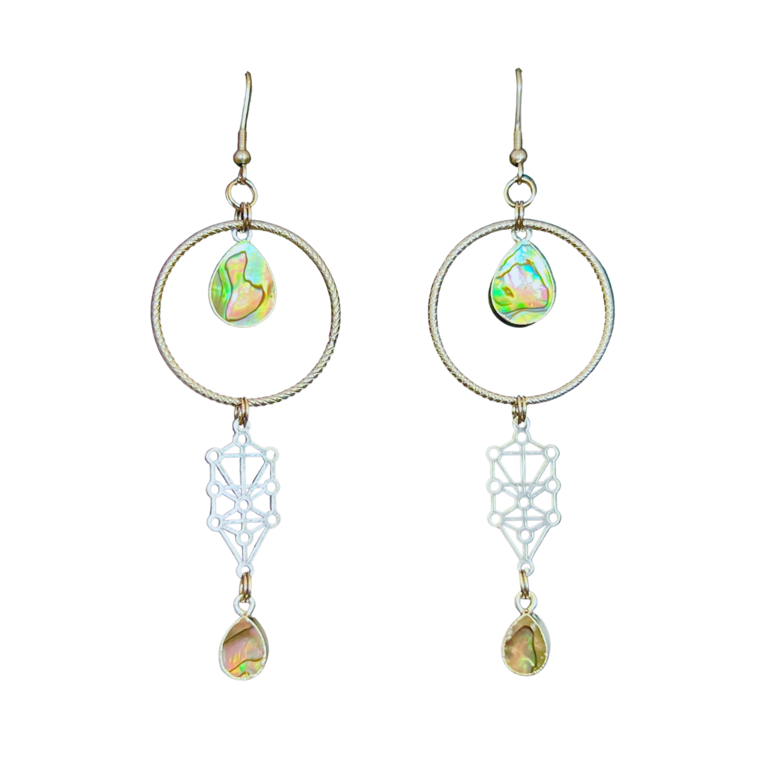 Steel Hoop Sefirot Earrings
