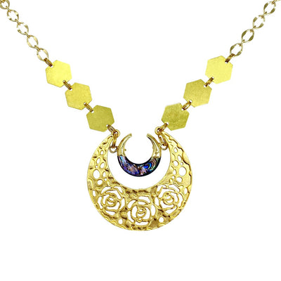 gold crescent necklace