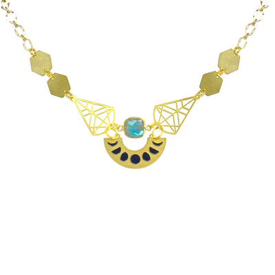 geometric brass necklace