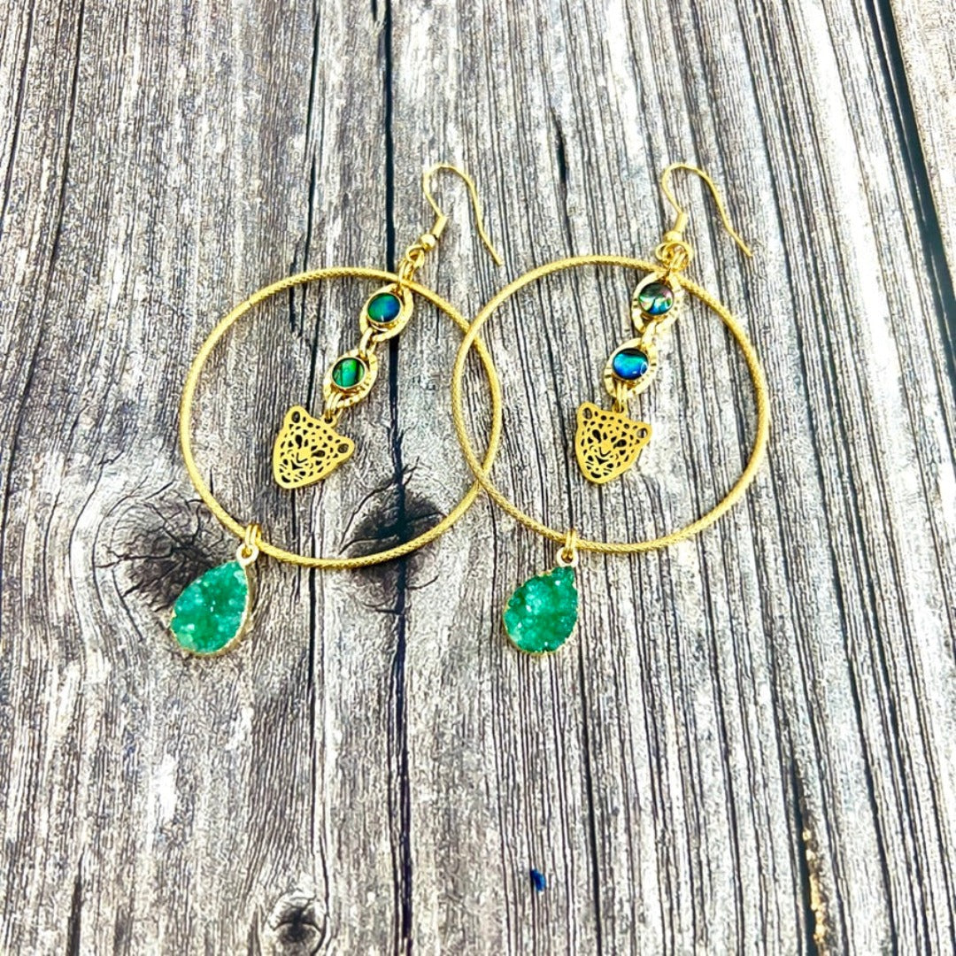 Cheetah hoop earrings