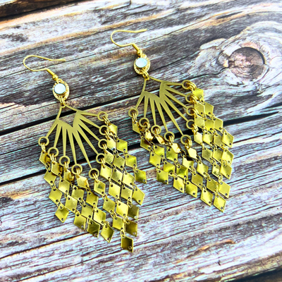 gold fringe earrings 