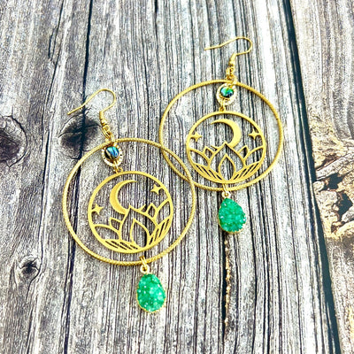 crescent moon hoop earrings