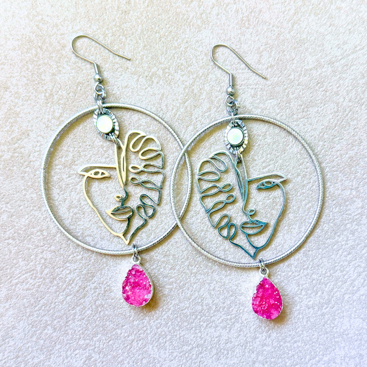 Zenobia Hoops - Pink