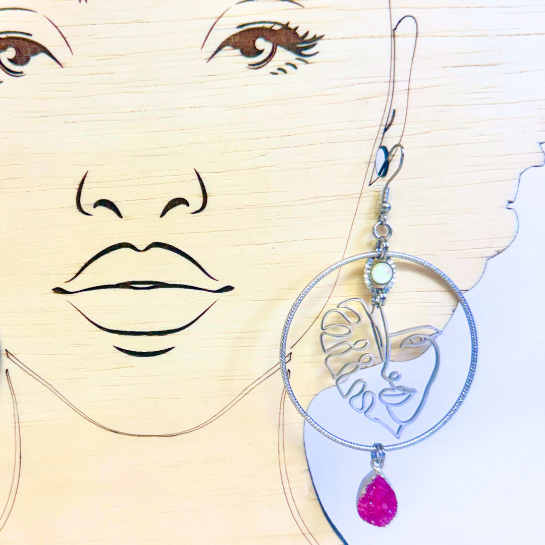 Zenobia Hoops - Pink