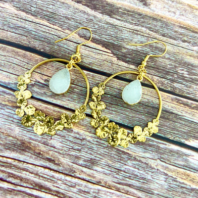 flower hoop earrings