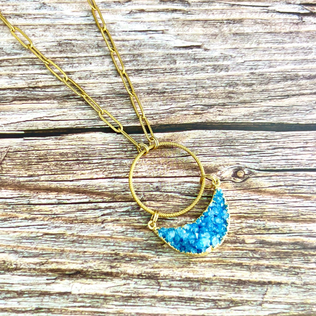 druzy gemstone necklace