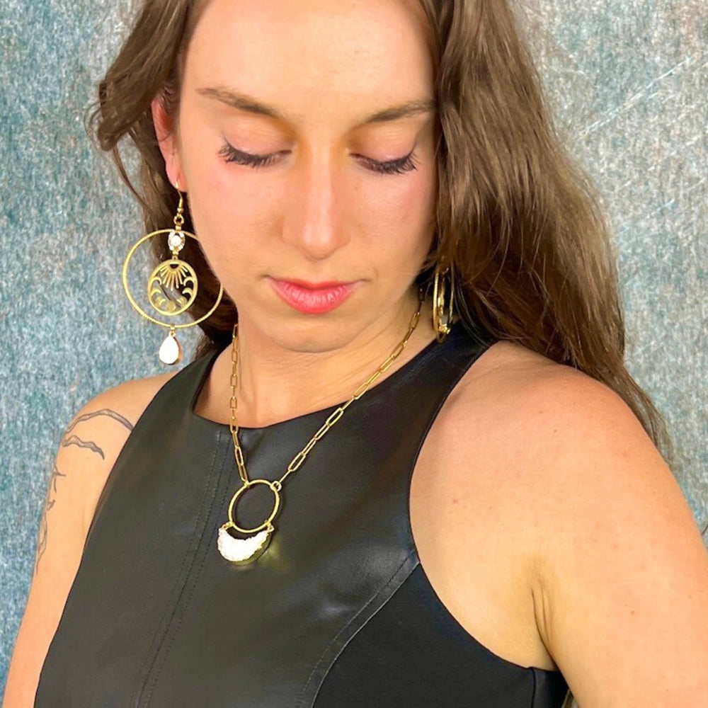 moon phase hoop earrings