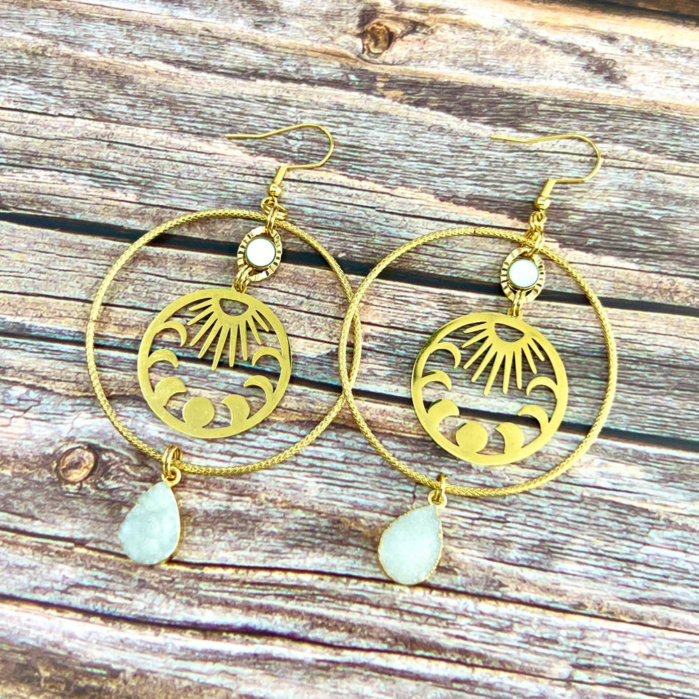 sun hoop earrings