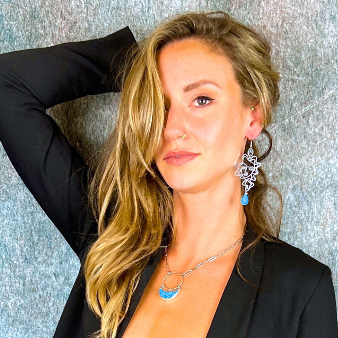 Curly Girl Druzy Steel Earrings