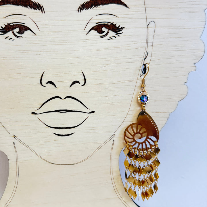 Hera Fringe Earrings - Abalone