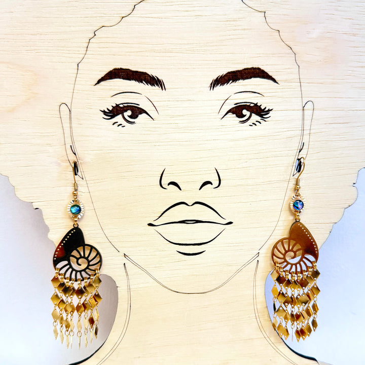 Hera Fringe Earrings - Abalone