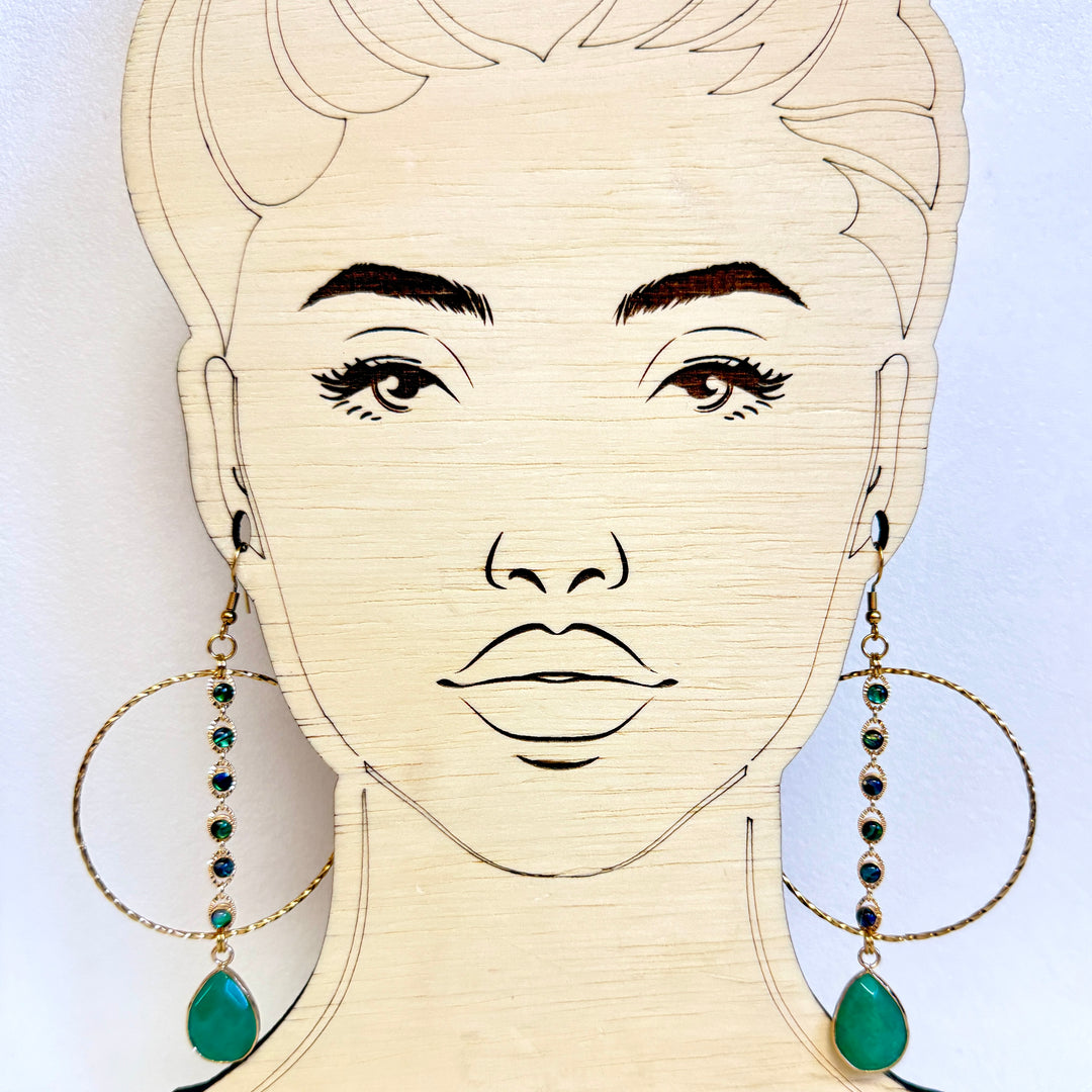 Boudica Hoops - Emerald Quartz