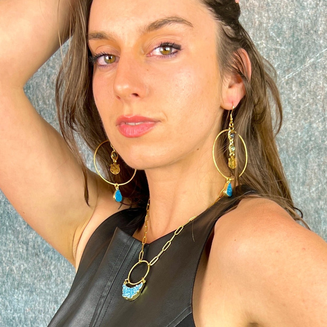 gold statement tiger earrings 