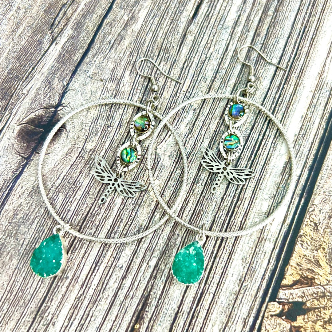 dragonfly hoop earrings