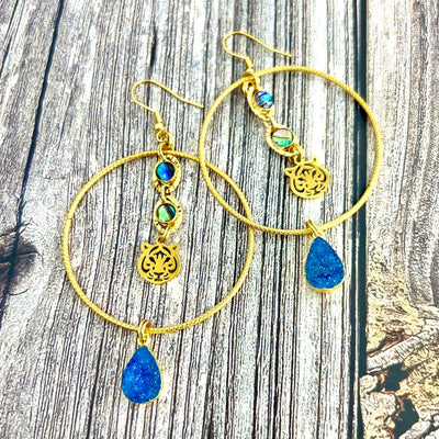 tiger gold hoop earrings