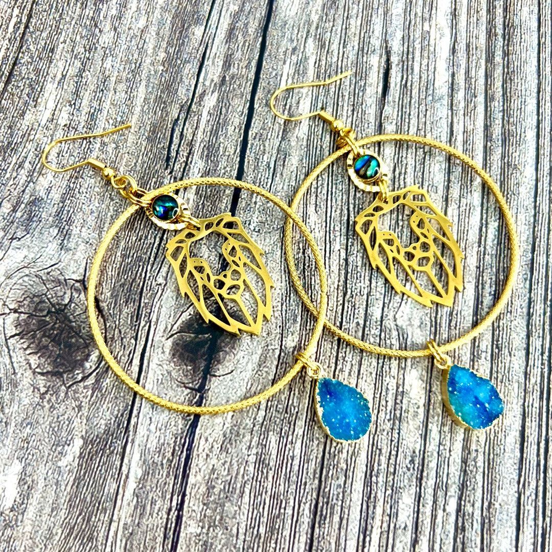 lion hoop earrings