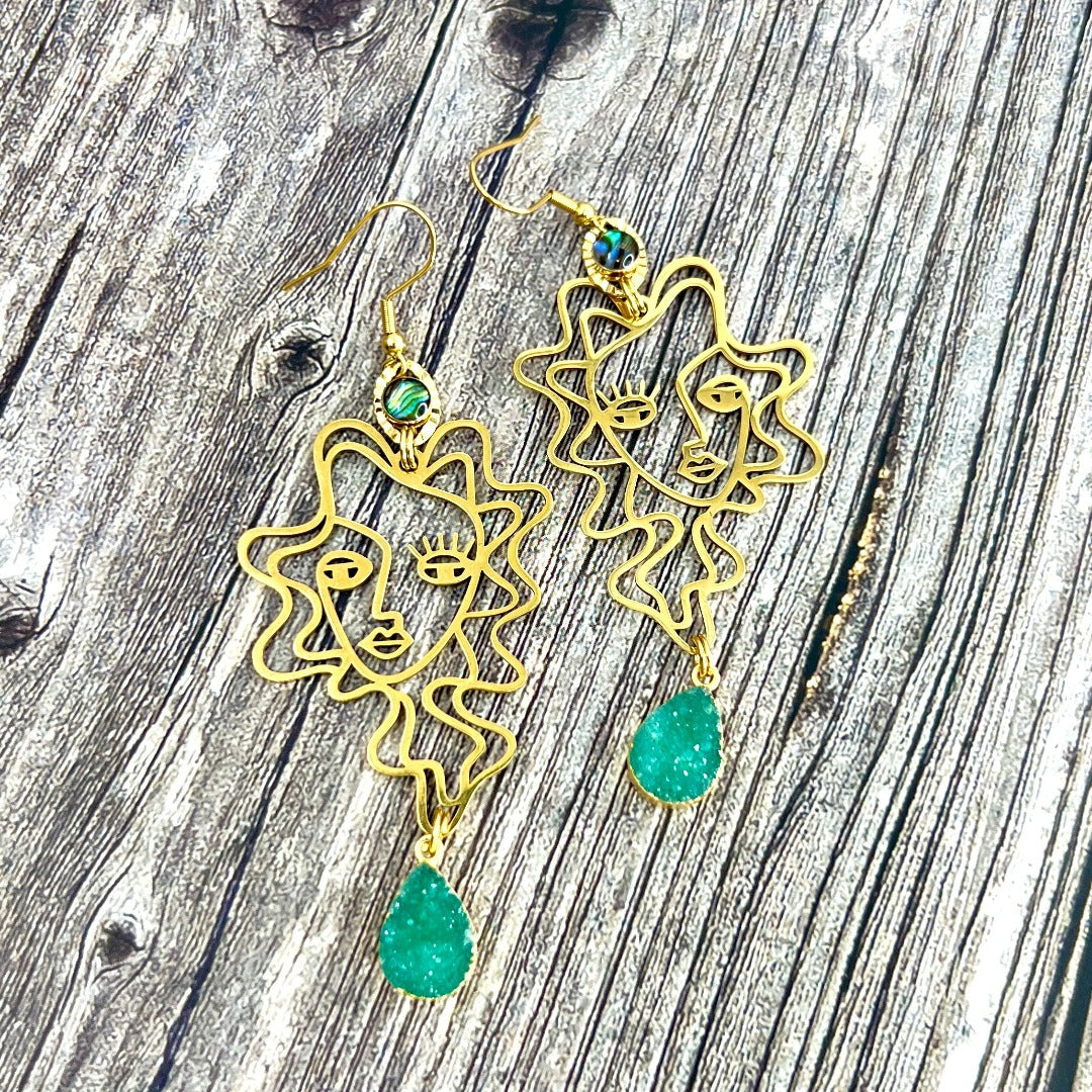 abstract woman earrings