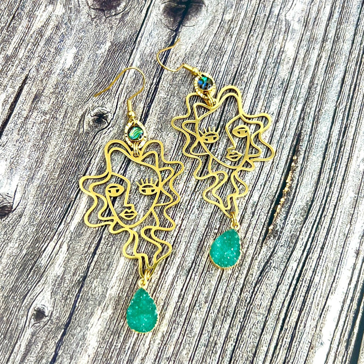 abstract woman earrings