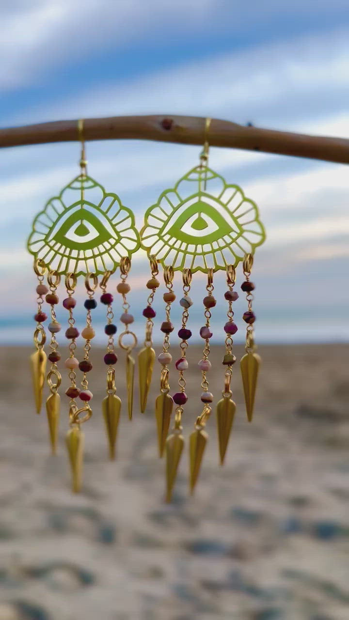 Zaniah Red Fringe Earrings