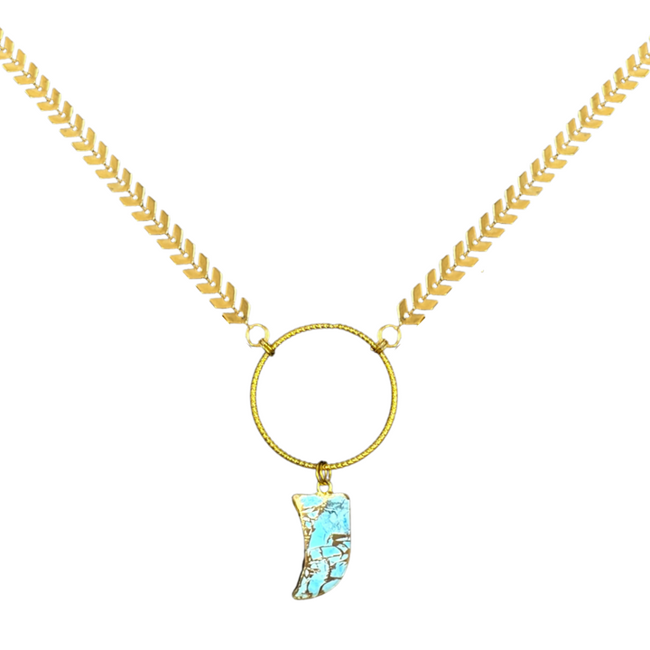 Turquoise Shark Tooth Shape Necklace