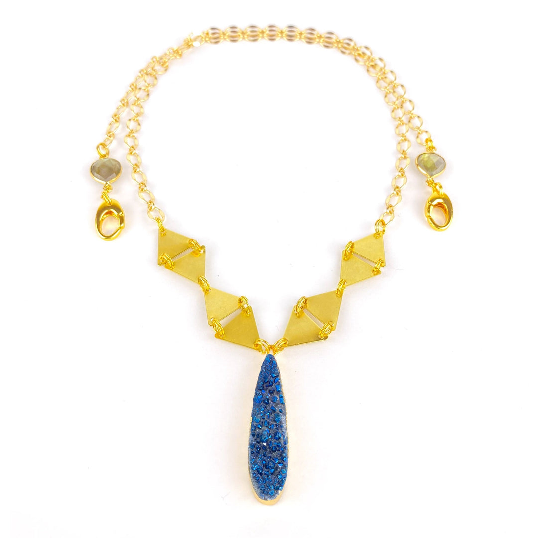 Blue Izar Druzy Necklace