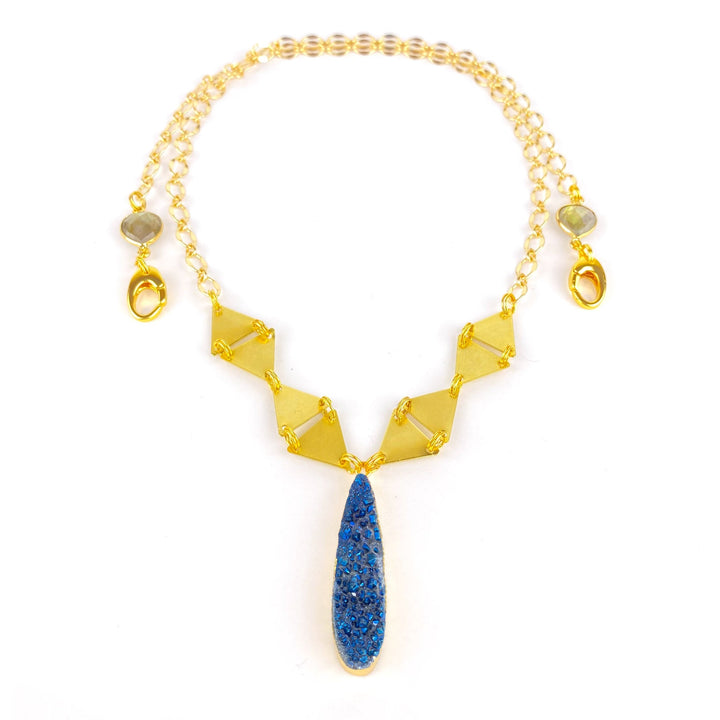 Blue Izar Druzy Necklace