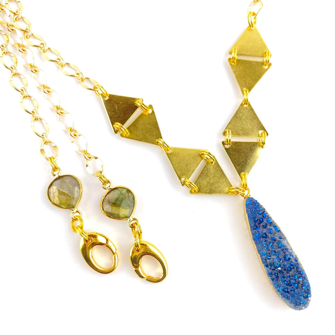 Blue Izar Druzy Necklace