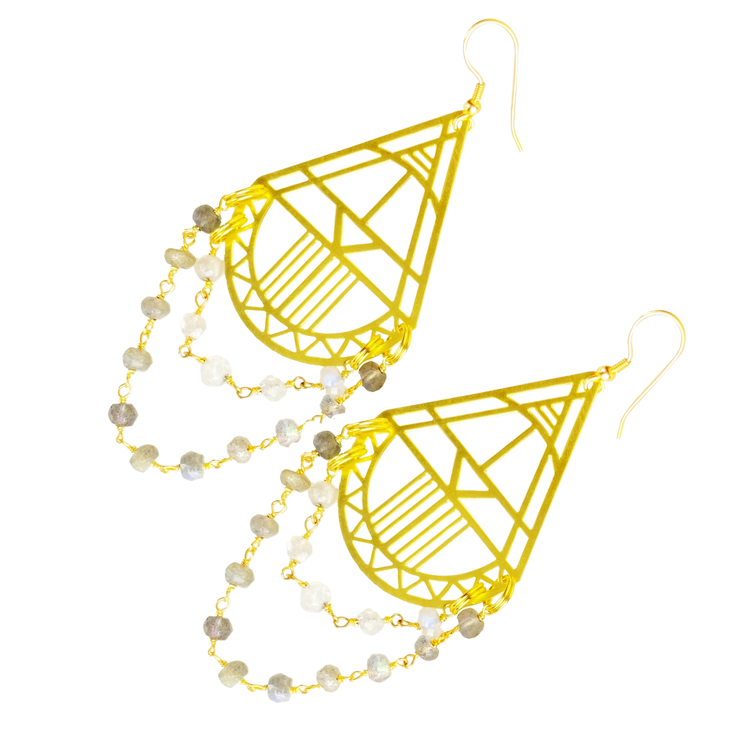 Ethnic Triangles Beaded Earrings - yayahdesigns