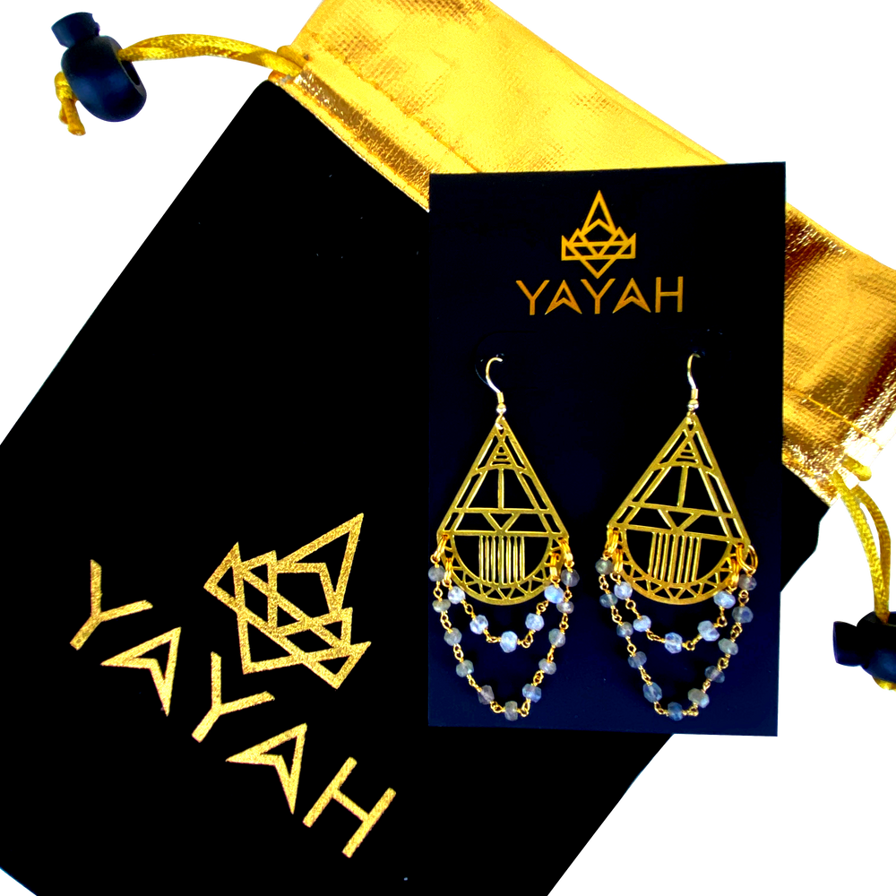 Ethnic Triangles Beaded Earrings - yayahdesigns