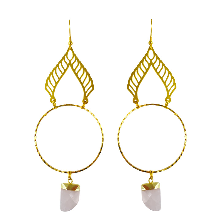 Rose Quartz Albali Hoop Earrings