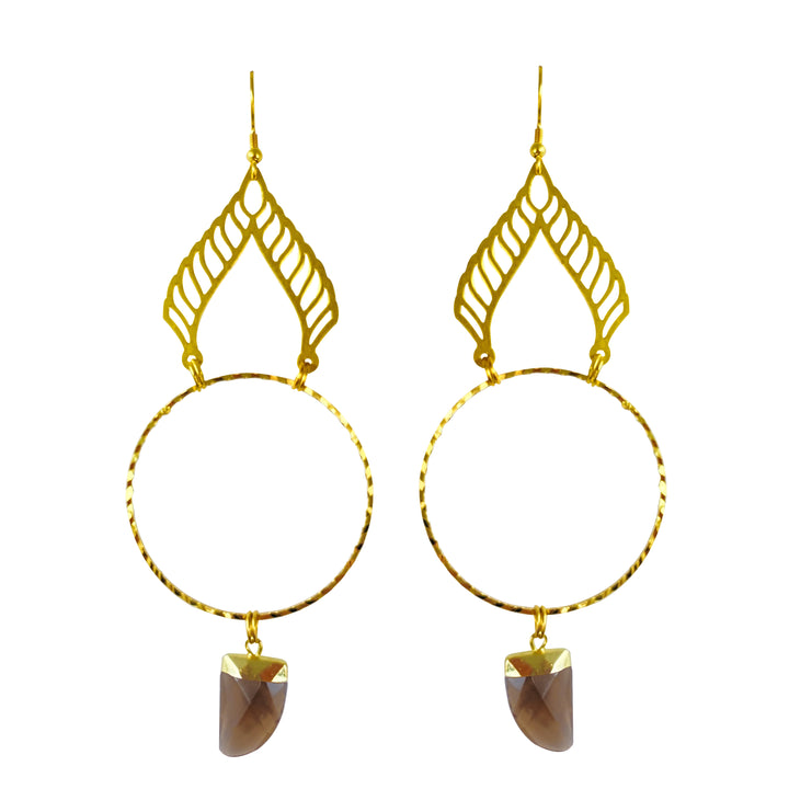 Smoky Quartz Albali Hoop Earrings