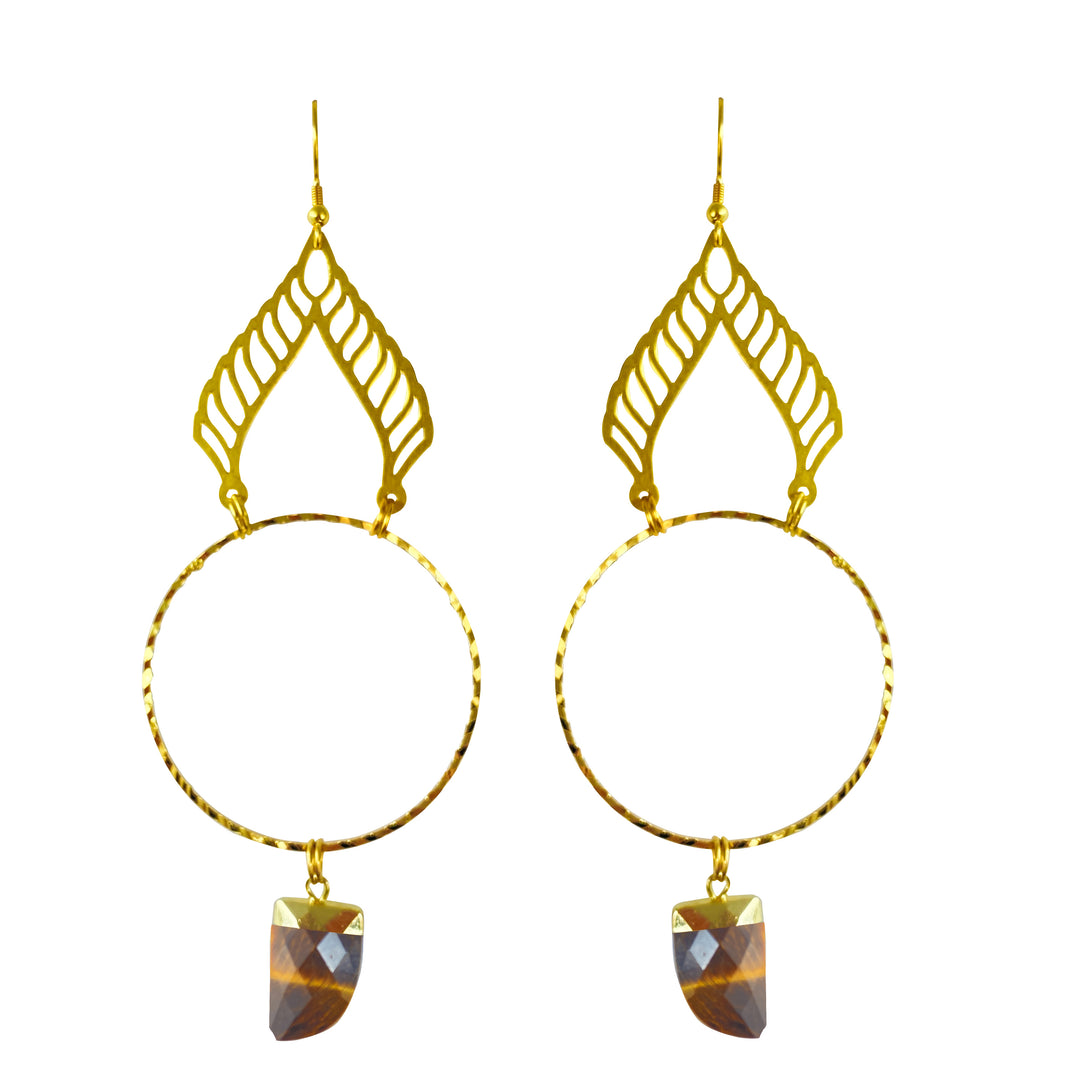 Tigers Eye Albali Hoop Earrings
