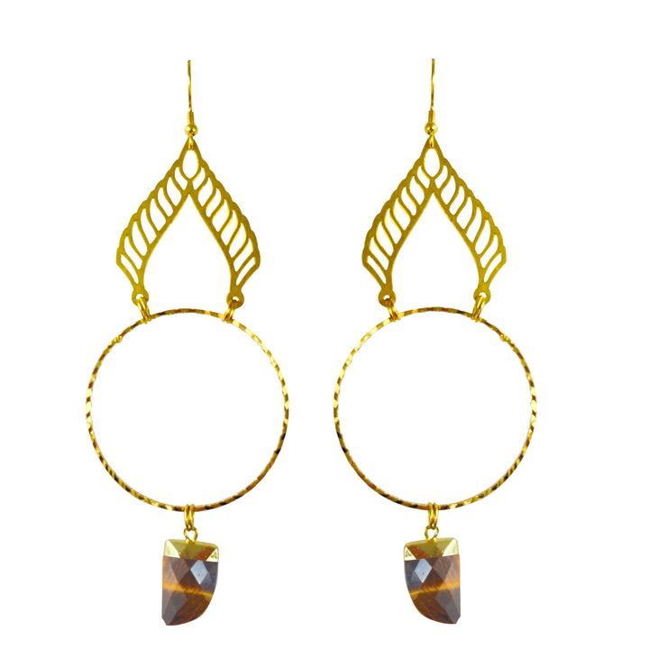 Tigers Eye Albali Hoop Earrings