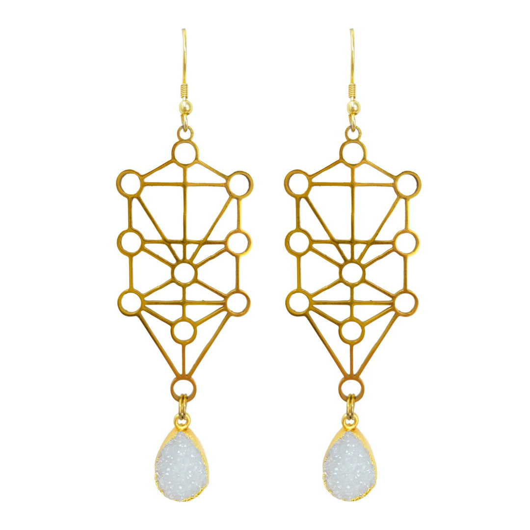 Chiffon White Gold Sefirot Earrings - yayahdesigns