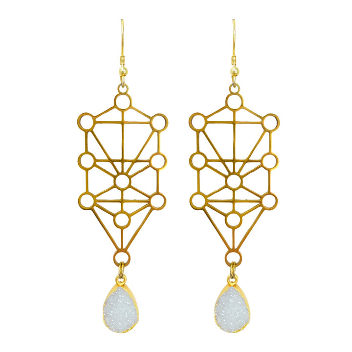 Chiffon White Gold Sefirot Earrings - yayahdesigns