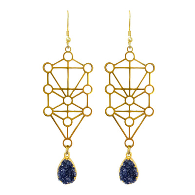 Raven Gold Sefirot Earrings