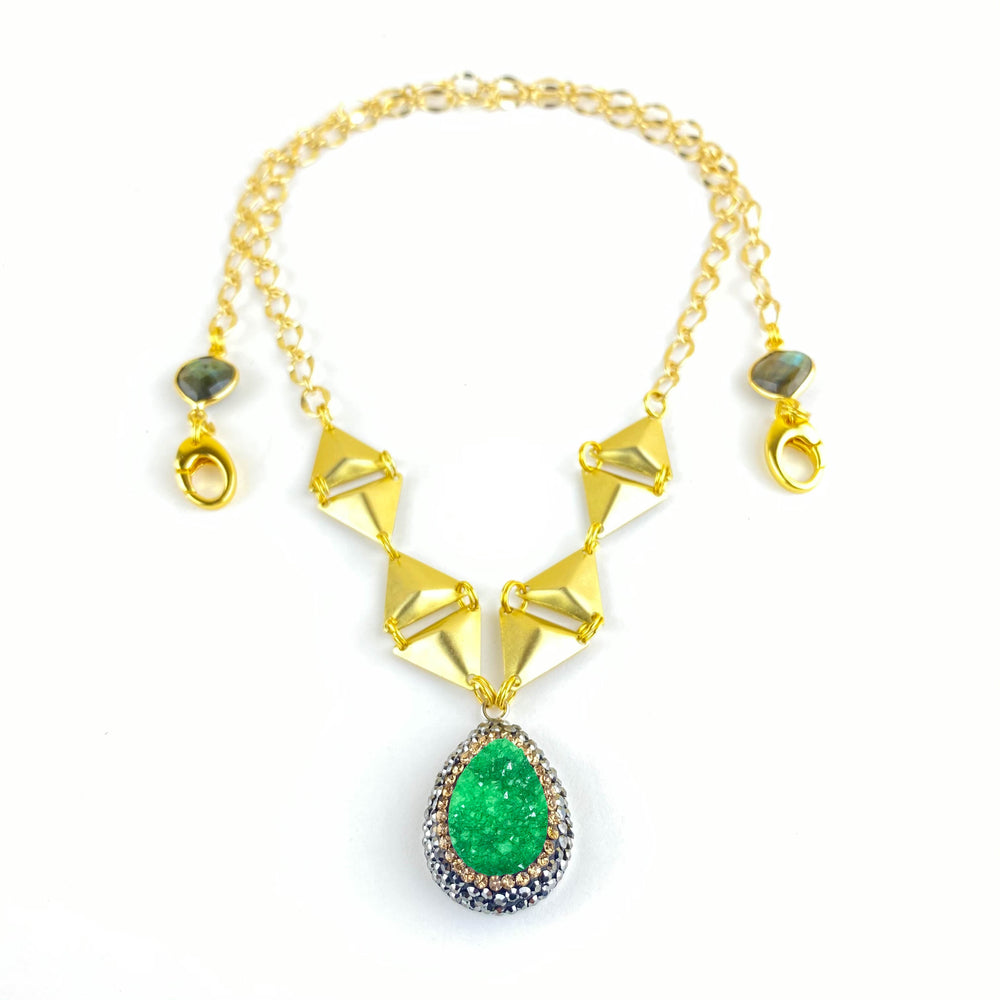 Green Zeta Druzy Necklace