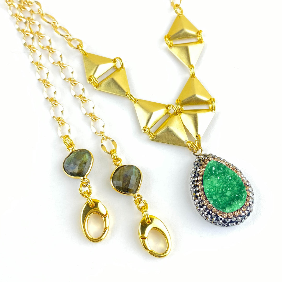 Green Zeta Druzy Necklace
