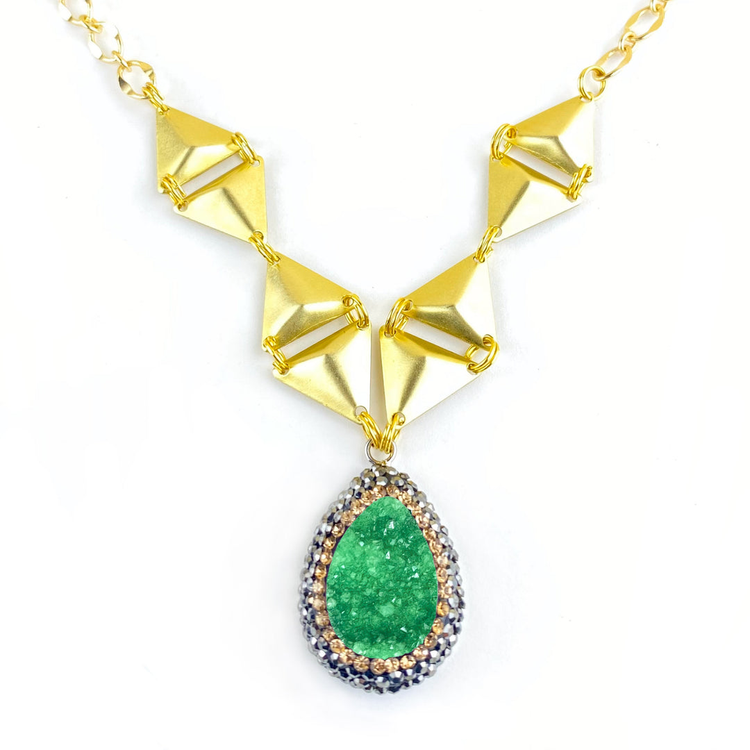 Green Zeta Druzy Necklace