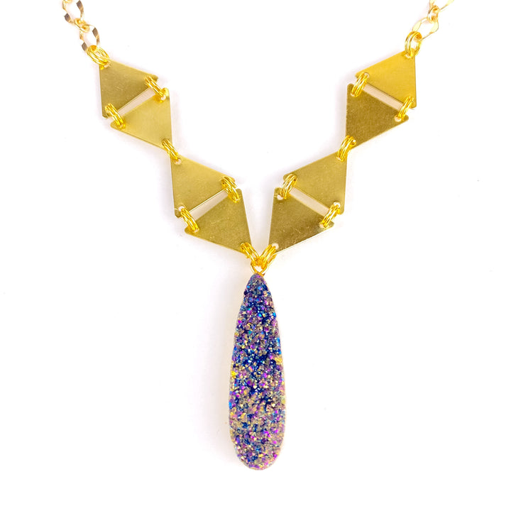 Purple Izar Druzy Necklace