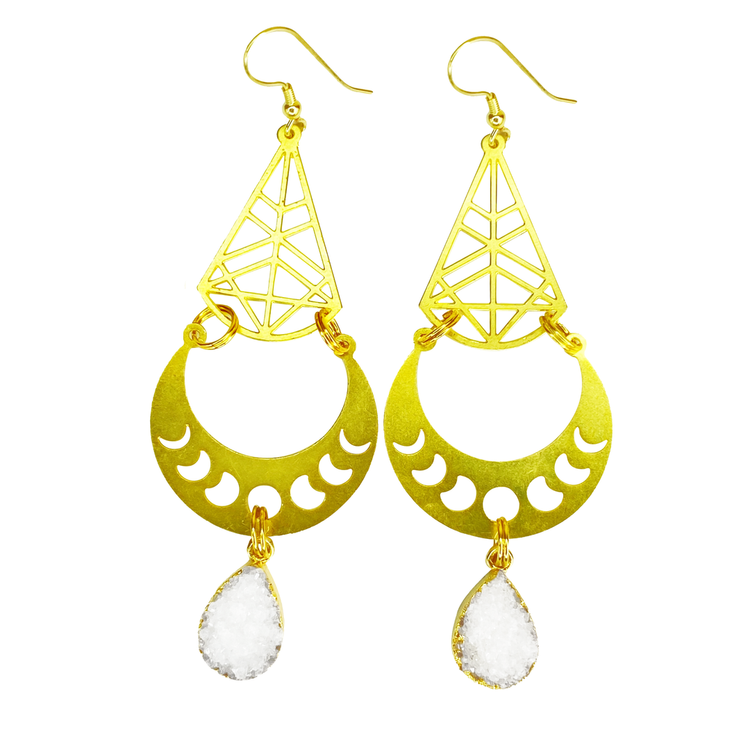 Moon Phase Mirage Earrings - yayahdesigns