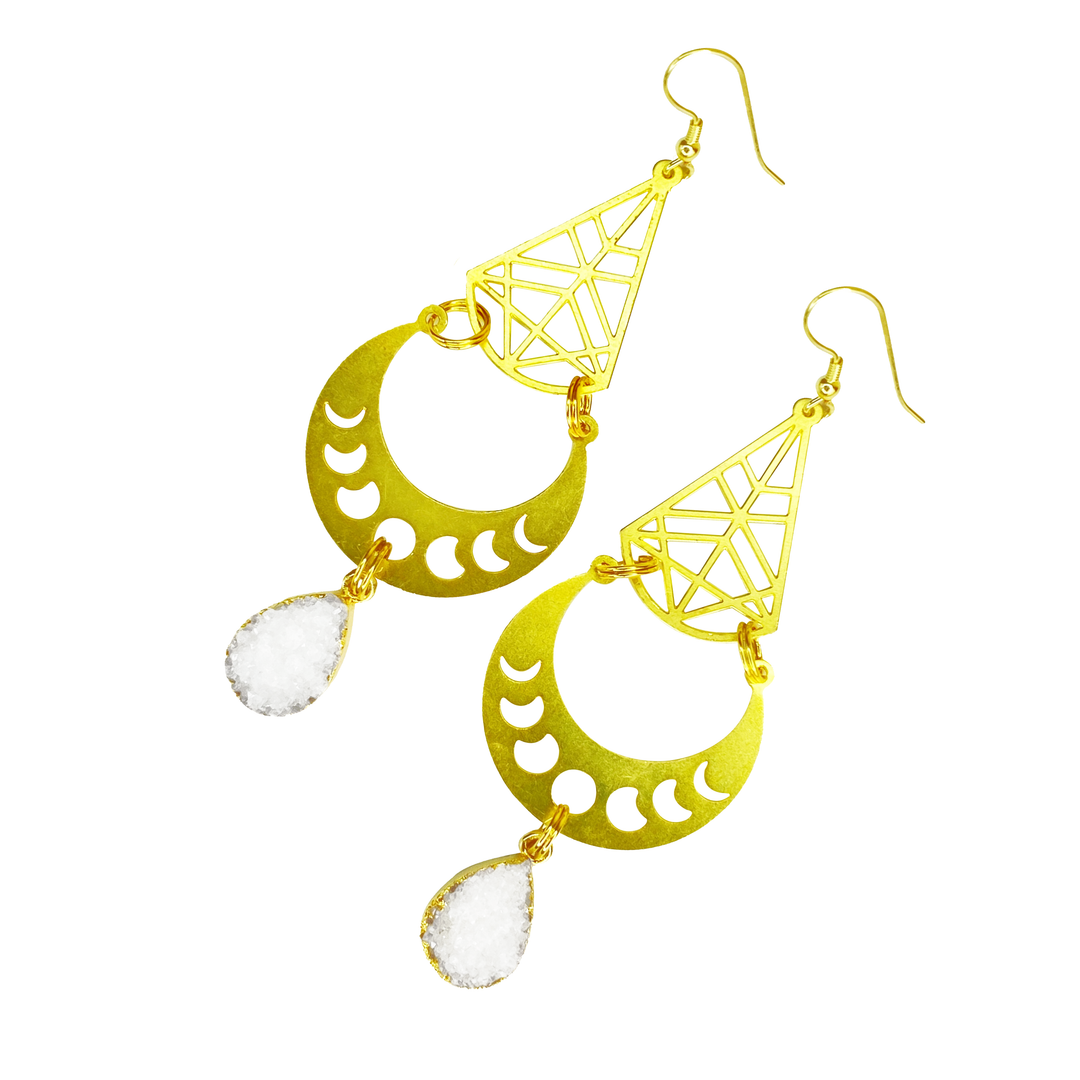 Moon Phase Mirage Earrings - yayahdesigns