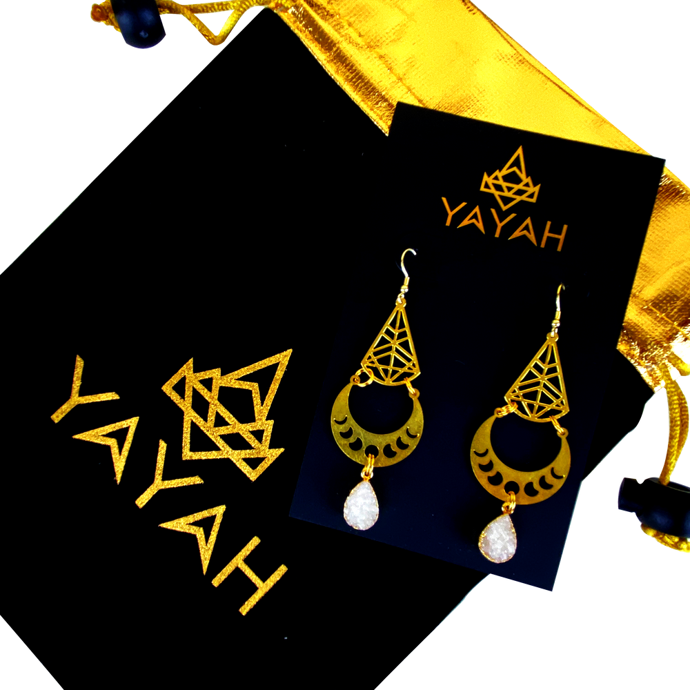 Moon Phase Mirage Earrings - yayahdesigns
